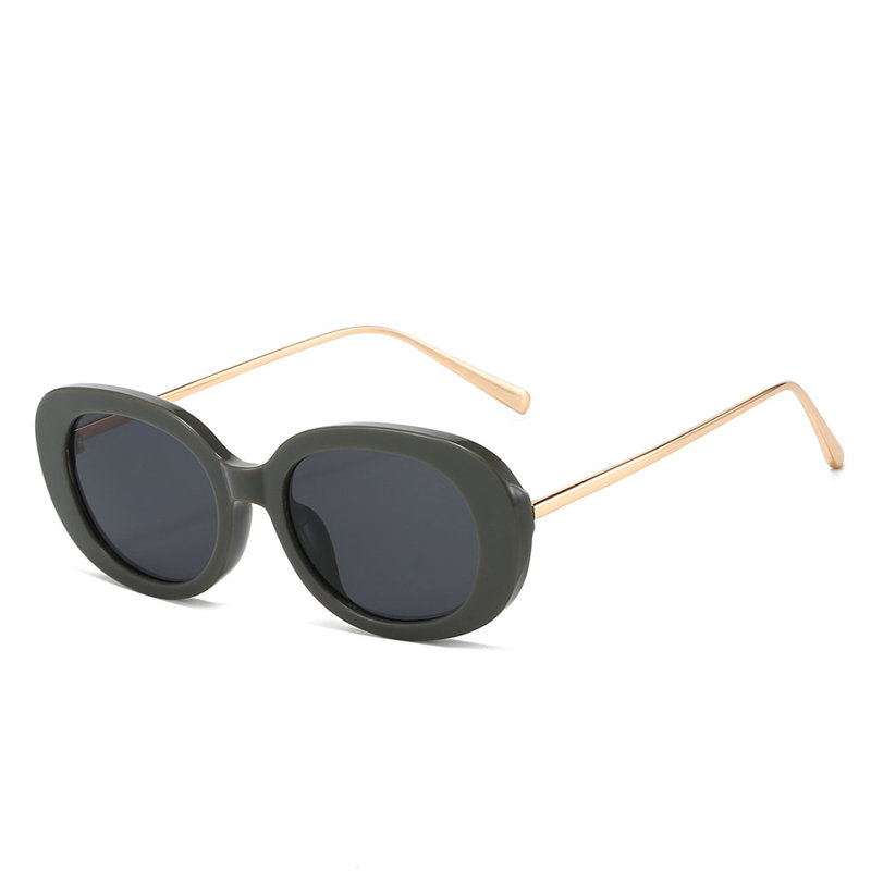 Oval Metal Temple Sunglasses